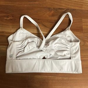 White Fabletics Strappy Back Supportive Sports Bra